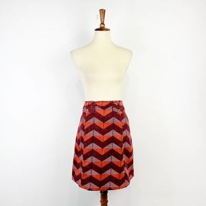 Flying Tomato 90s vintage chevron mini skirt red orange Size Large